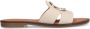 Manfield Dames Witte leren slippers met chain - Thumbnail 3