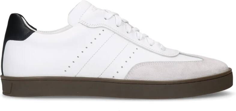 Manfield Witte leren sneaker