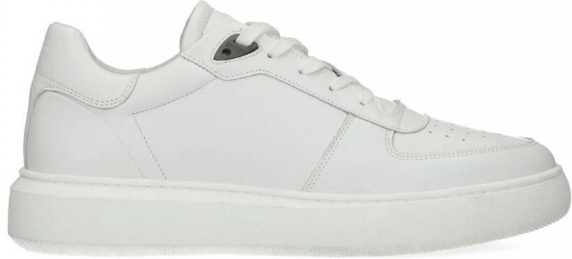 Manfield Heren Witte leren sneakers - Foto 2