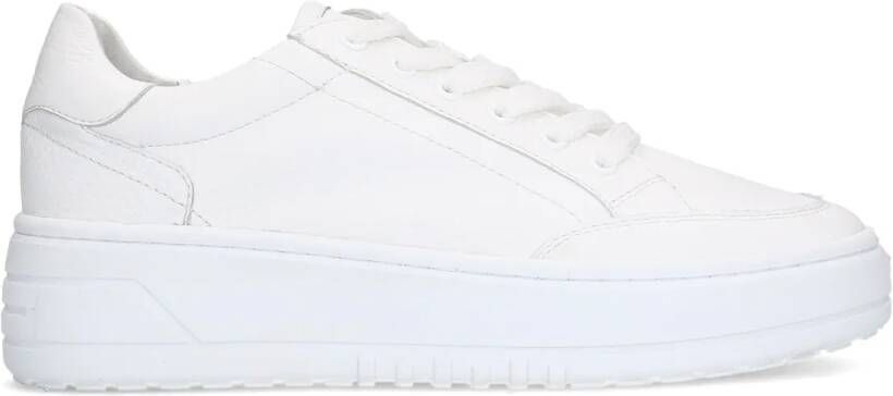 Manfield Witte leren sneakers