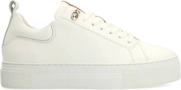 Manfield Witte leren sneakers