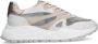 Manfield Dames Witte leren sneakers met mesh details - Thumbnail 2