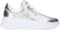 Manfield Dames Zilveren leren sneakers - Thumbnail 2