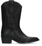 Manfield Dames Zwarte leren cowboy laarzen - Thumbnail 3