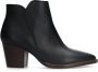 Manfield Dames Zwarte leren enkellaarsjes - Thumbnail 3