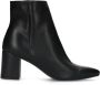 Manfield Dames Zwarte leren enkellaarsjes met hak - Thumbnail 2