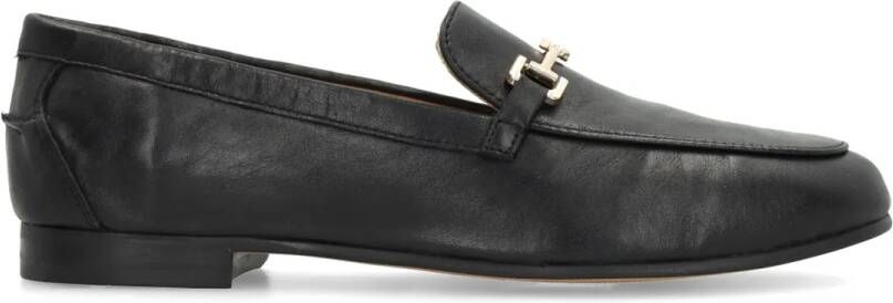 Manfield Zwarte leren loafers