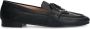 Manfield Dames Zwarte leren loafers met goudkleurig detail - Thumbnail 3