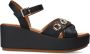 Manfield Dames Zwarte leren sleehakken - Thumbnail 3