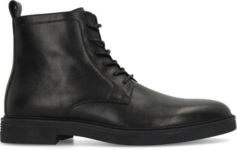Manfield Zwarte leren veterboots