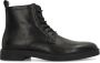 Manfield Heren Zwarte leren veterboots - Thumbnail 2