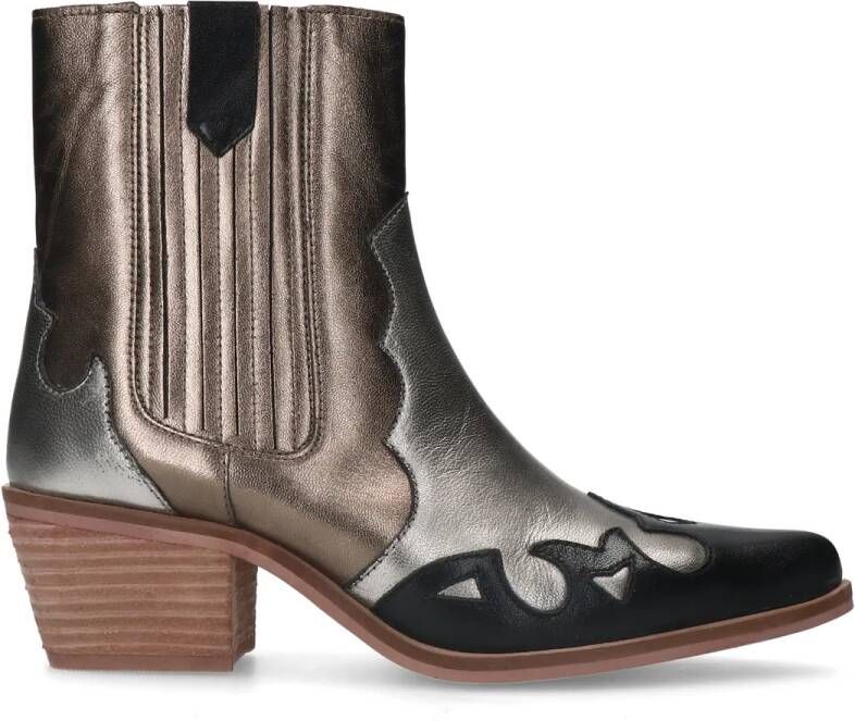 Manfield Dames Zwarte metallic cowboy laarzen - Foto 2