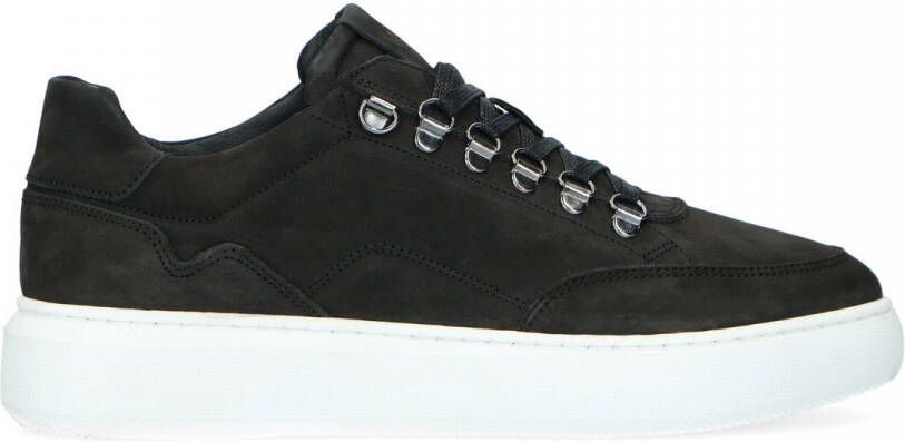 Manfield Heren Zwarte nubuck sneakers