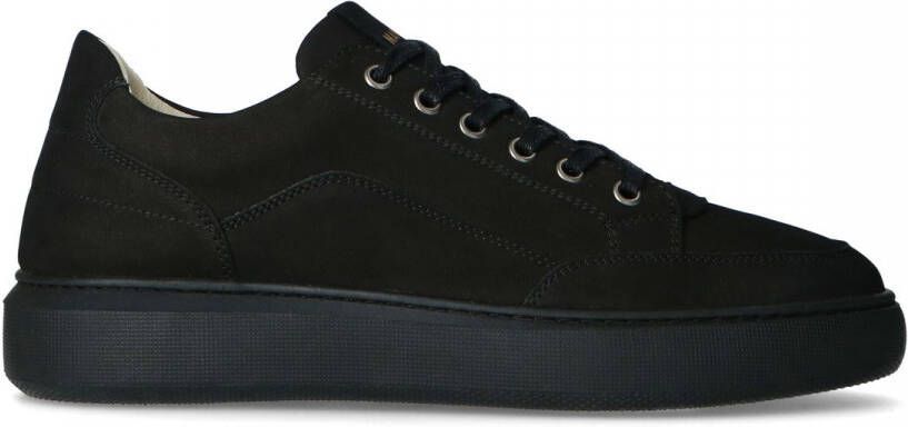 Manfield Heren Zwarte nubuck sneakers