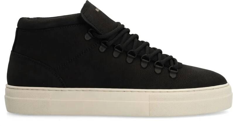 Manfield Heren Zwarte nubuck sneakers