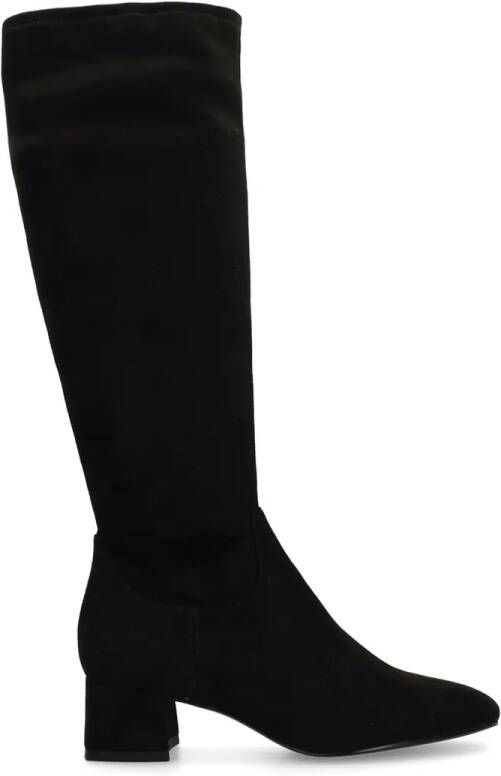 No Stress Dames Zwarte stretch laarzen met hak