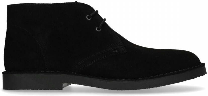Manfield Heren Zwarte suède desert boots