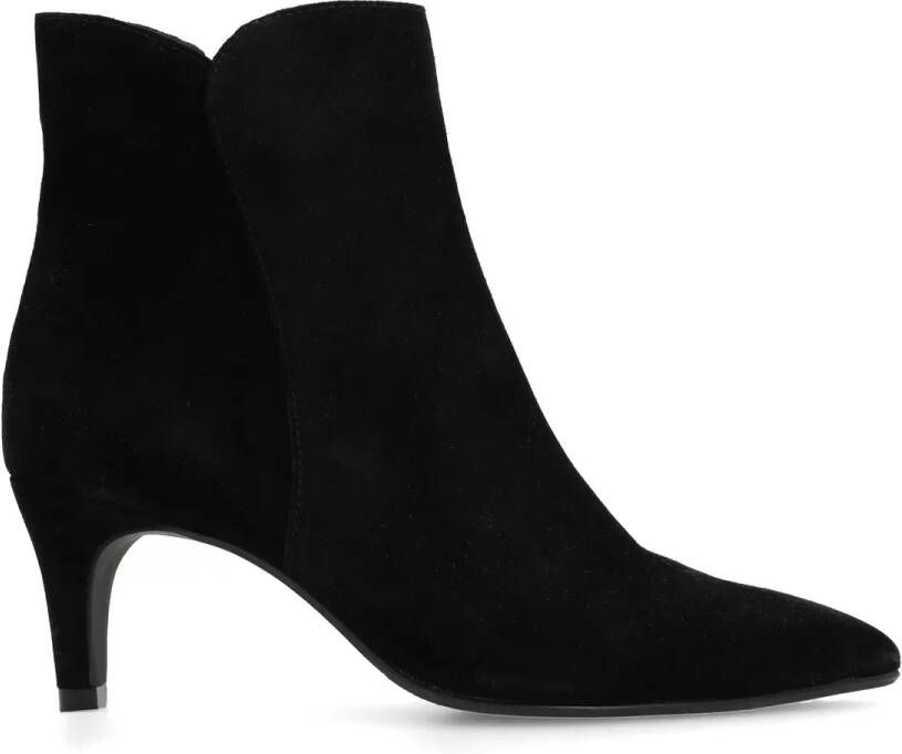 Manfield Dames Zwarte suède enkellaarsjes met hak - Foto 2