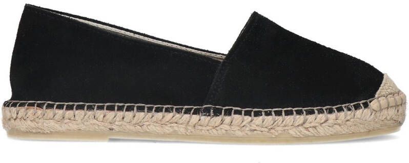 Manfield Dames Zwarte suède espadrilles