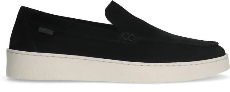 Manfield Zwarte suède loafers