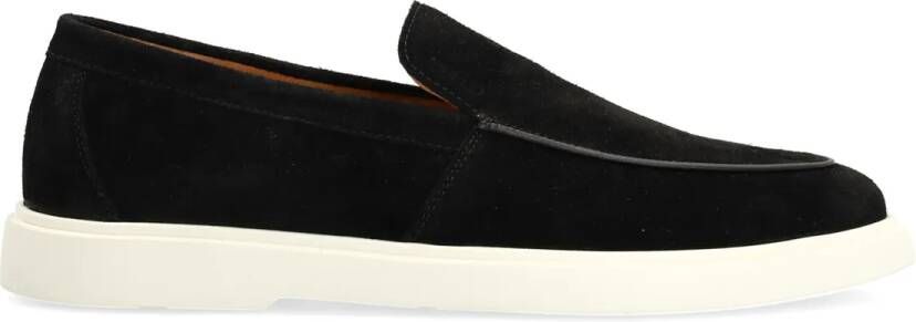 Manfield Heren Zwarte suède loafers