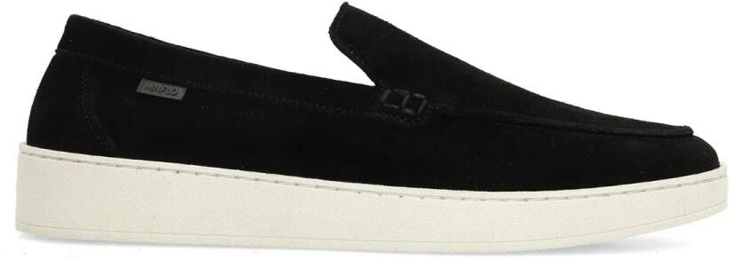 Manfield Heren Zwarte suède loafers