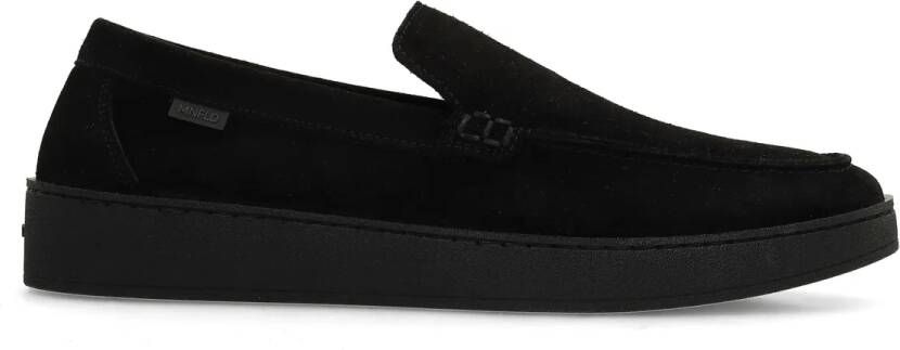 Manfield Zwarte suède loafers