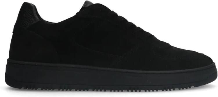 Manfield Zwarte suède sneakers