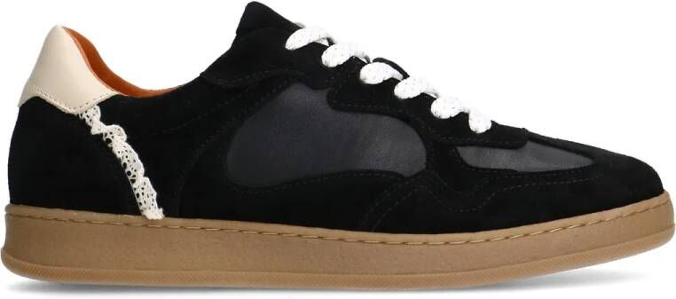 Manfield Zwarte suède sneakers