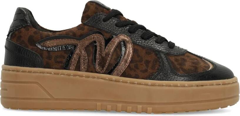 Manfield Dames Zwarte suède sneakers