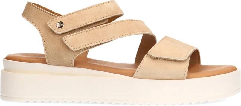No stress Beige suède sandalen