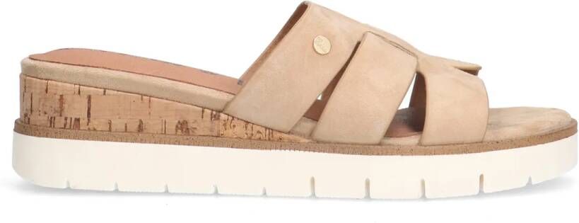 No stress Beige suède sandalen
