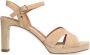 No Stress Dames Beige suède sandalen met hak - Thumbnail 3