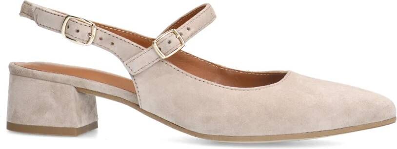 No stress Beige suède slingbacks