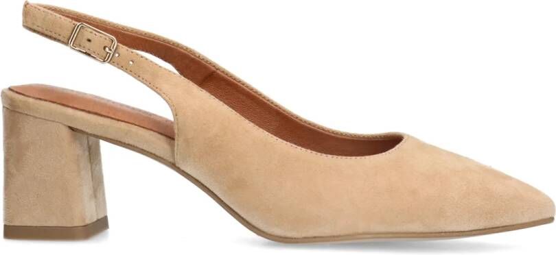 No stress Beige suède slingbacks