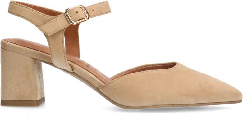 No stress Beige suède slingbacks