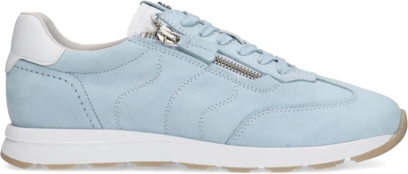 No stress Blauwe nubuck sneakers met rits