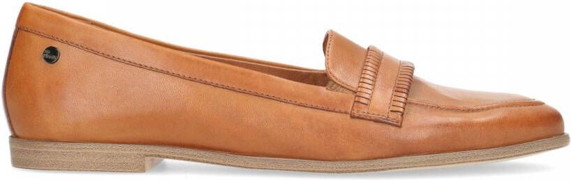 No Stress Dames Cognac leren loafers