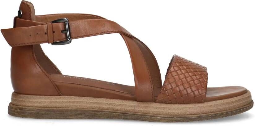 No stress Cognac leren sandalen