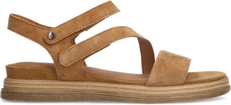No stress Cognac leren sandalen