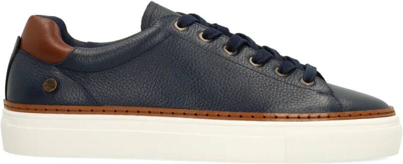 No Stress Heren Donkerblauwe leren sneakers