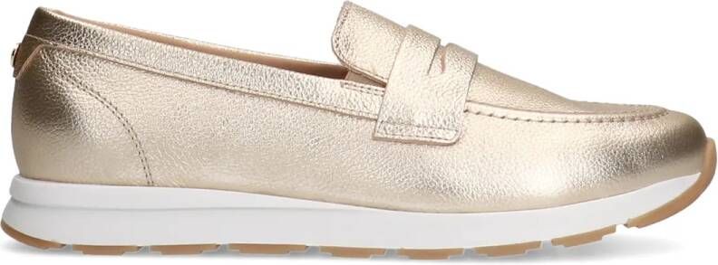 No stress Gouden leren loafers