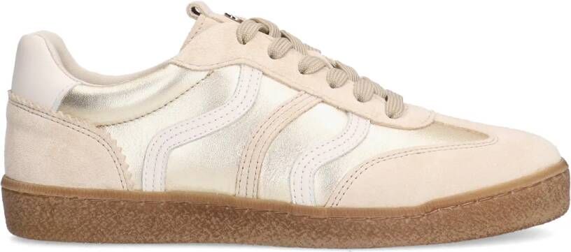No stress Gouden leren sneakers