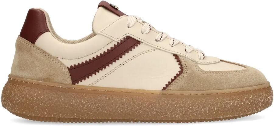No stress Beige leren sneakers