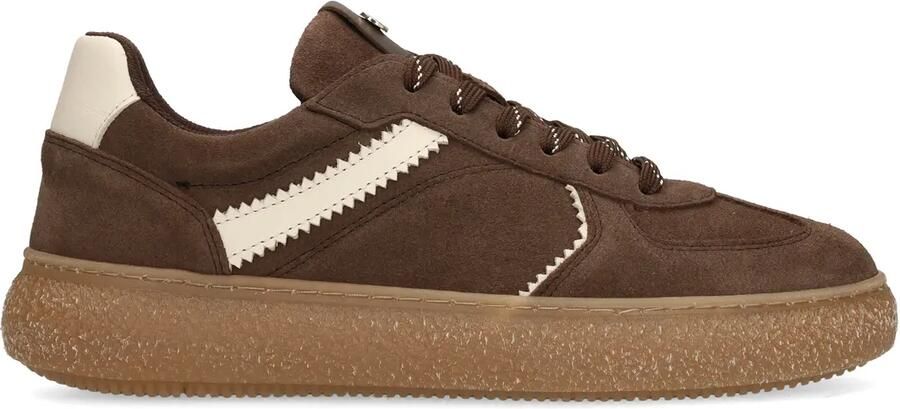 No stress Bruine suède sneakers