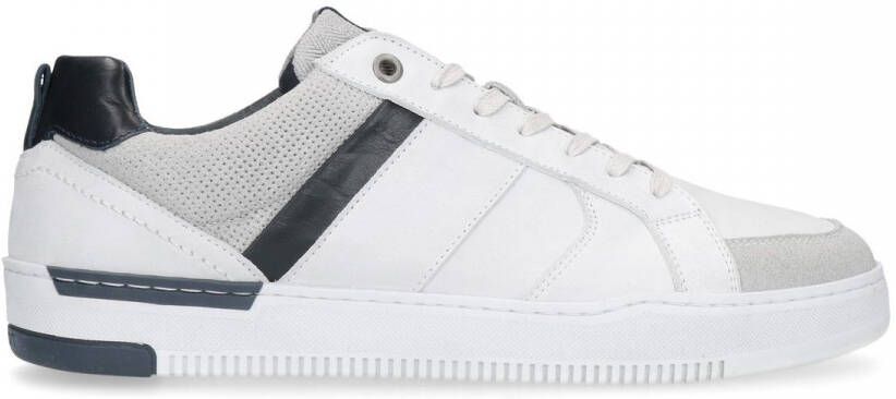 No stress Off white leren sneakers met grijze details - Schoenen.nl