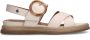 No Stress Dames PRE ORDER Witte leren plateau sandalen met gesp - Thumbnail 3