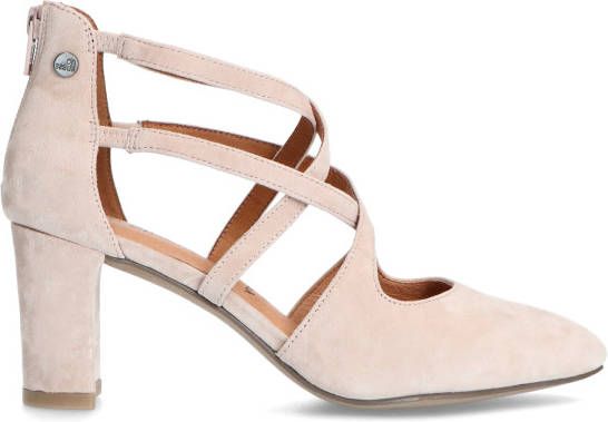 No stress Roze suède pumps met ritssluiting - Schoenen.nl