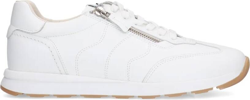 No stress Witte leren sneakers met rits