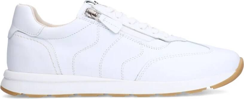 No stress Witte leren sneakers met rits